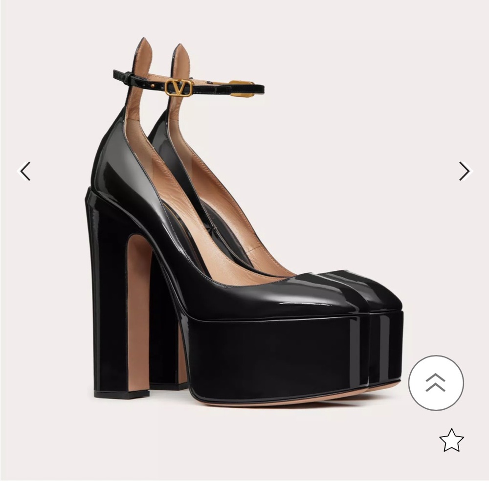 VALENTINO GARAVANI TAN-GO PLATFORM PUMP IN PATENT LEATHER 155 MM